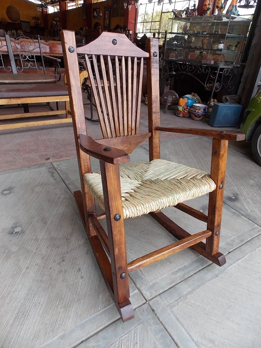 Beautiful Antique Style Wood and Tulle Rocking Bench