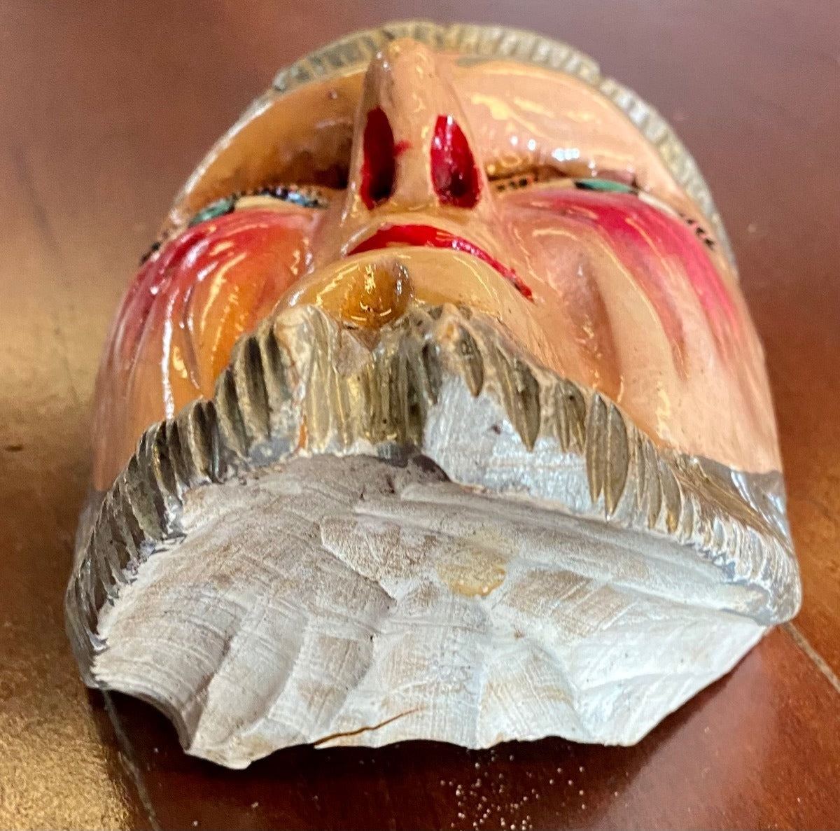 Antique Traditional Old Man Wooden Mask Hand Painted (Used)