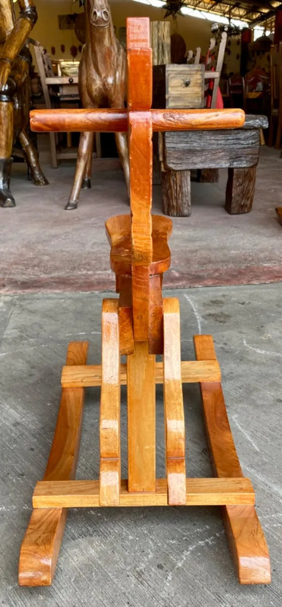Bello Juguete Montable Caballo Balancín Estilo Antiguo Cedro