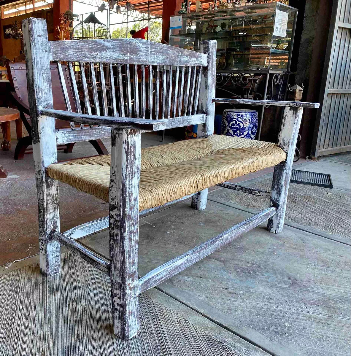 Antique Vintage Style 2 Person Handmade Bench