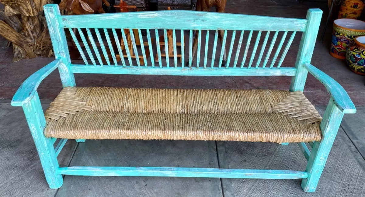 Sustainable Handmade Bench for 3 People, Antique Vintage