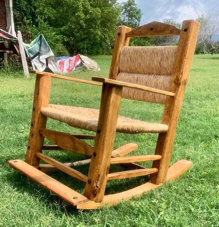 Very Large Rocking Chair Sustainable Wood Antique Style.