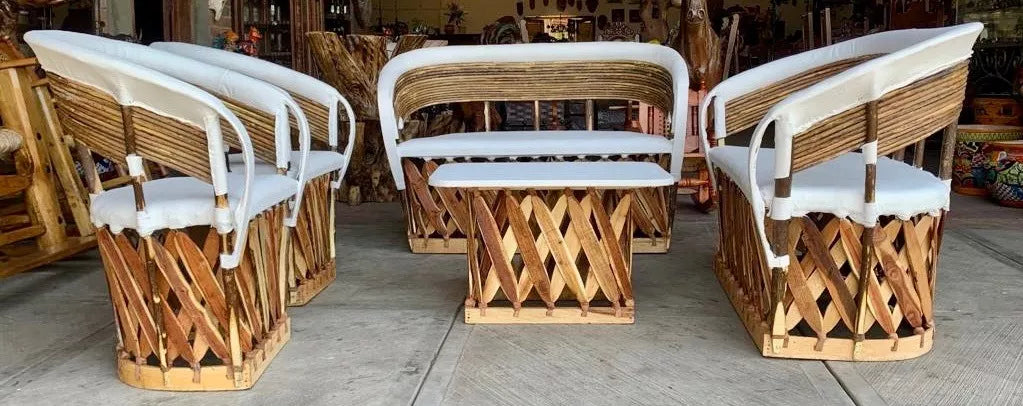 Large Handcrafted Room Made of Equipal Wood and Leather in Antique Style