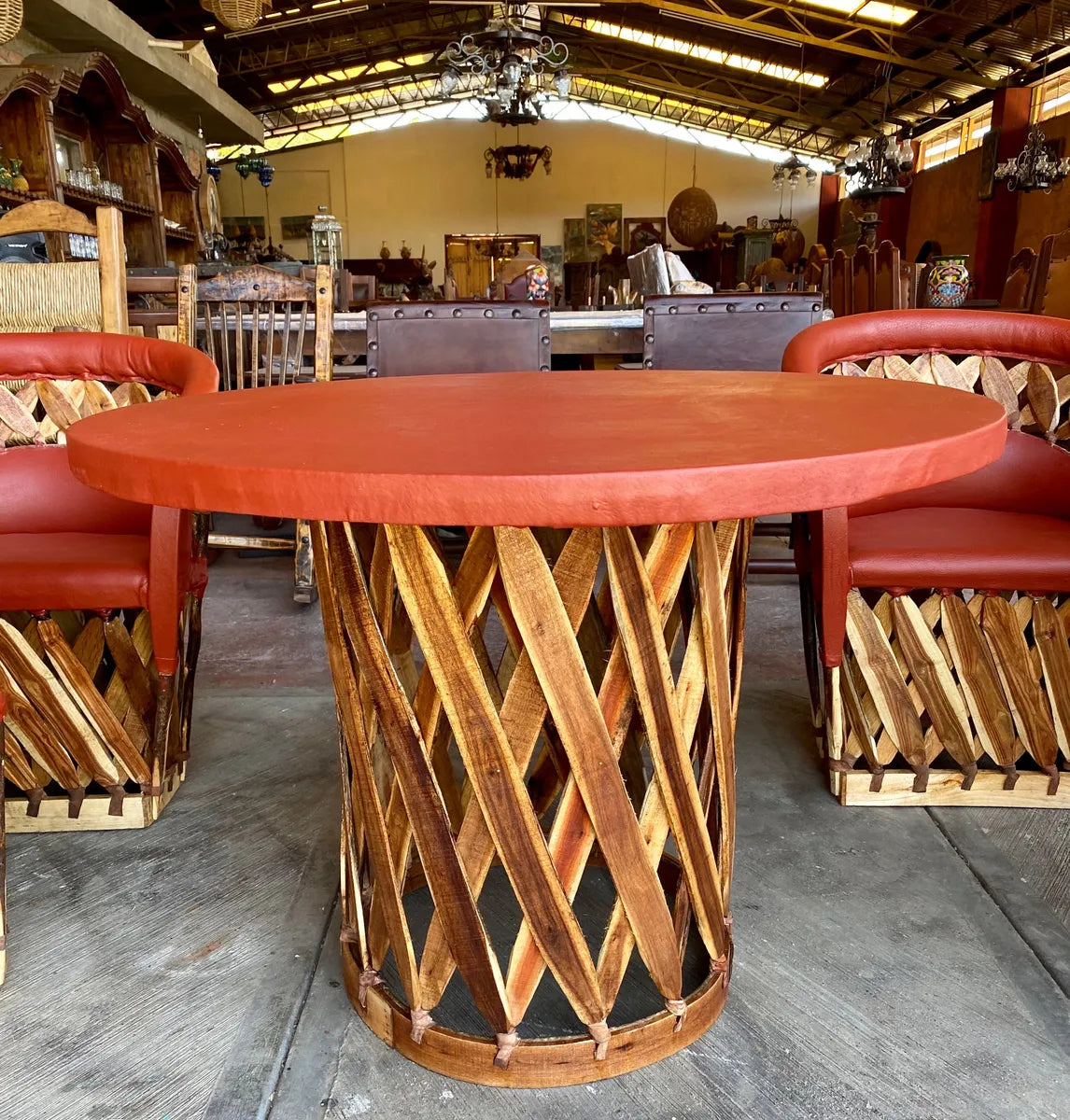 Exclusivo Comedor Artesanal Estilo Equipal Con Riñonera