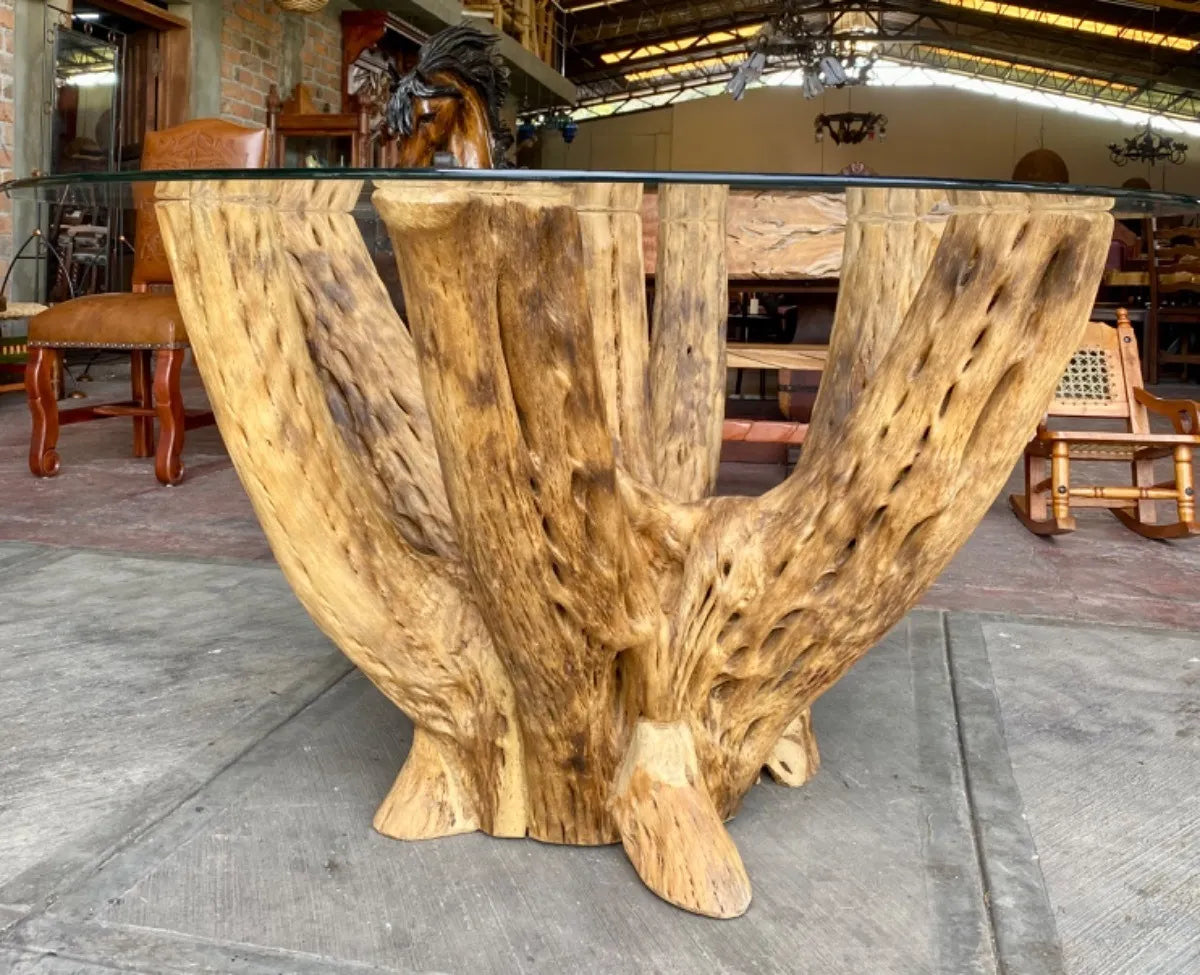 Comedor Para 4 Personas Madera De Cactus, Parota Y Piel