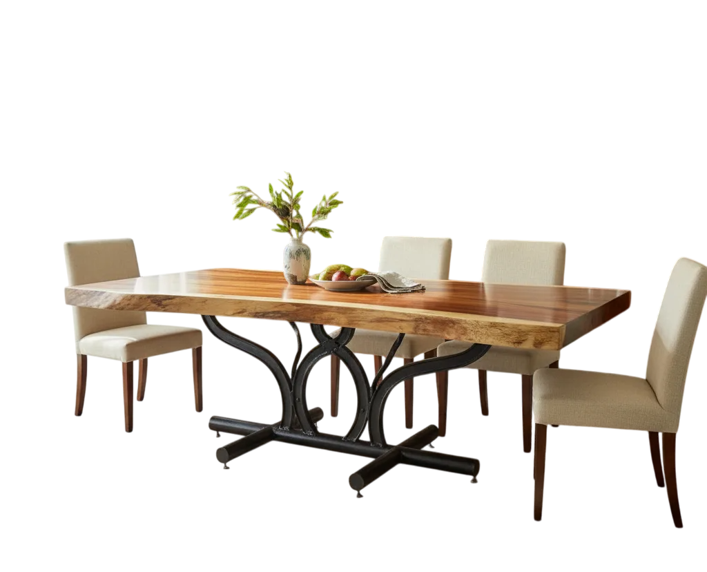 Mesa Comedor Tablon Parota 8 Personas Base Arados 100% Nueva (Reacondicionado)