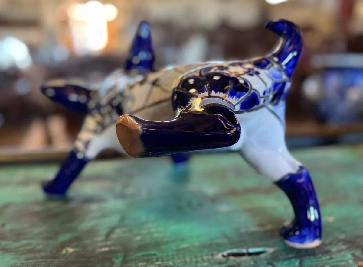 Beautiful Chihuahua Dog Figure in Fine Talavera Antique Style