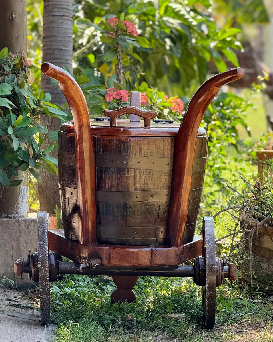 Exclusive Antique Style Oak and Mesquite Barrel Cooler.