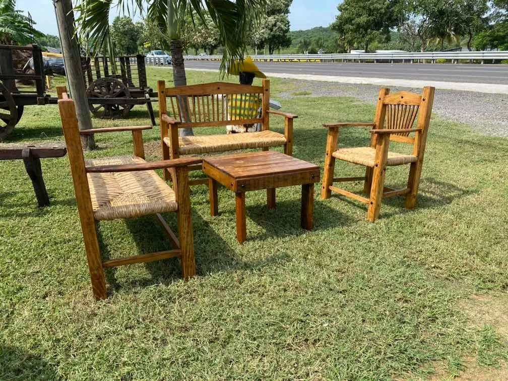 Handcrafted Room Sustainable Wood and Antique Style Fabric.