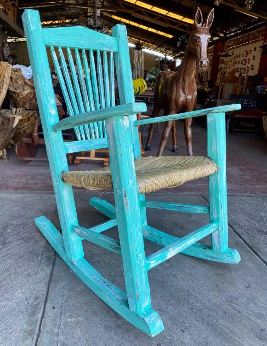 Sustainable Wooden Rocking Chair in Antique Vintage Style