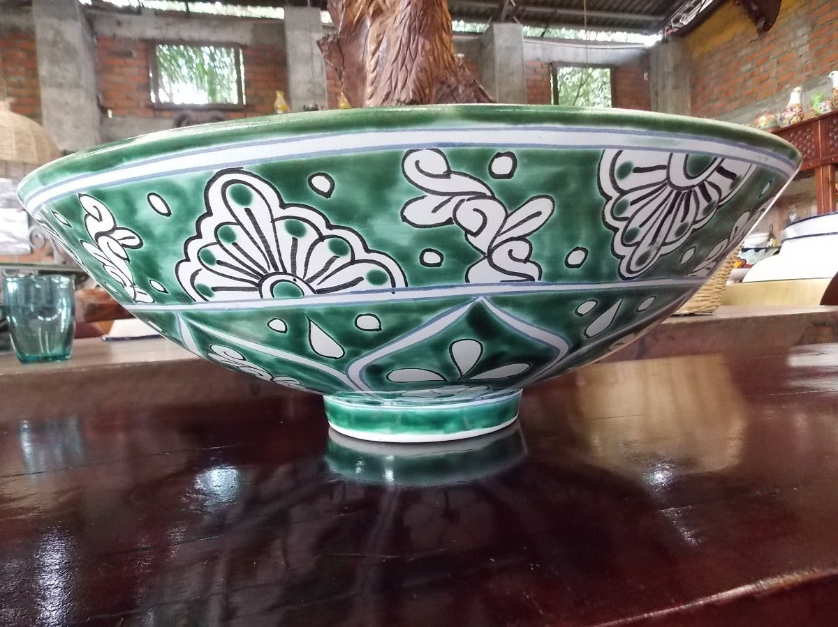 Round Countertop Talavera Sink Antique Style 02v1