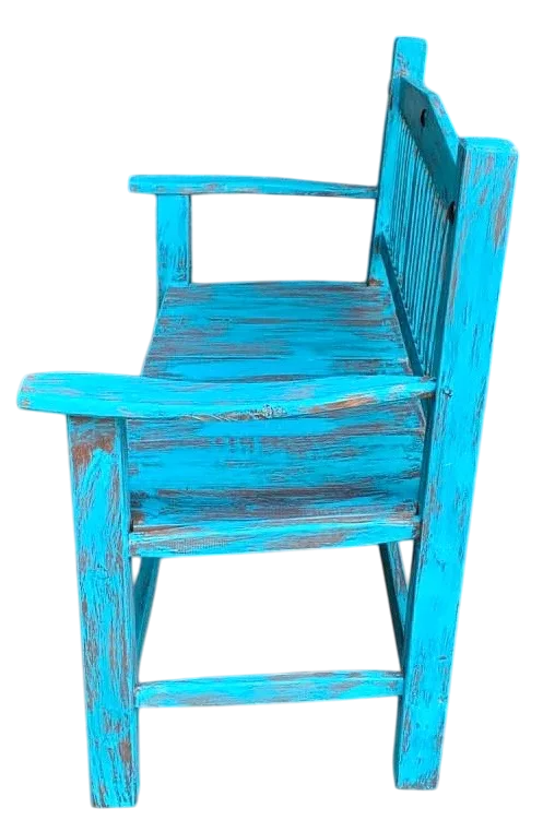 Sustainable Handmade Bench Chair for 2 People, Antique Vintage