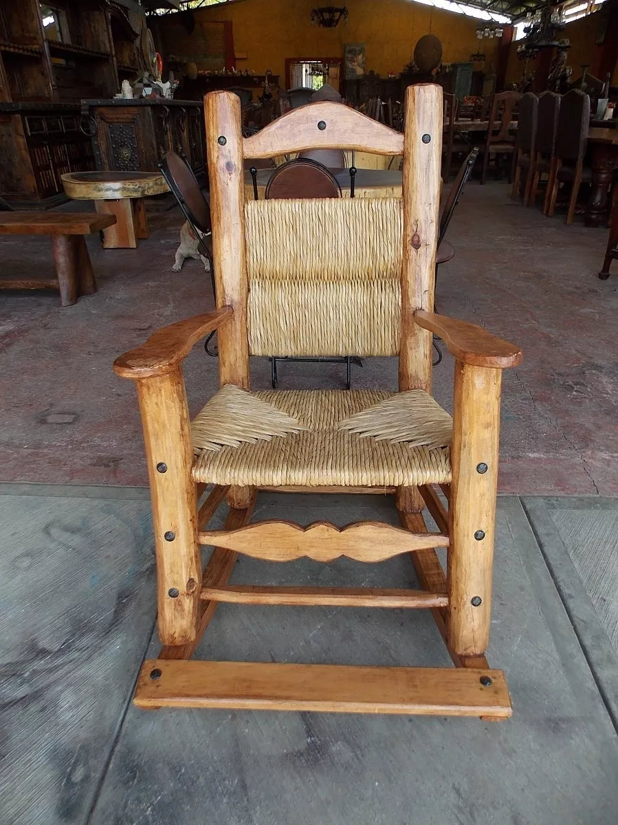 Sustainable Wooden Rocking Chair, Antique Style