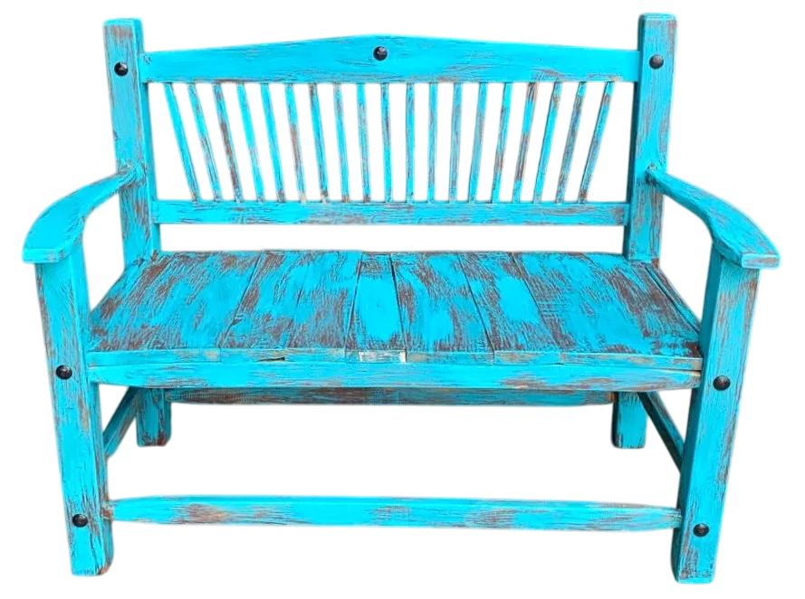 Sustainable Handmade Bench Chair for 2 People, Antique Vintage