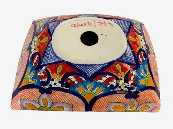 Rectangular Talavera Fine Antique Style Countertop Sink