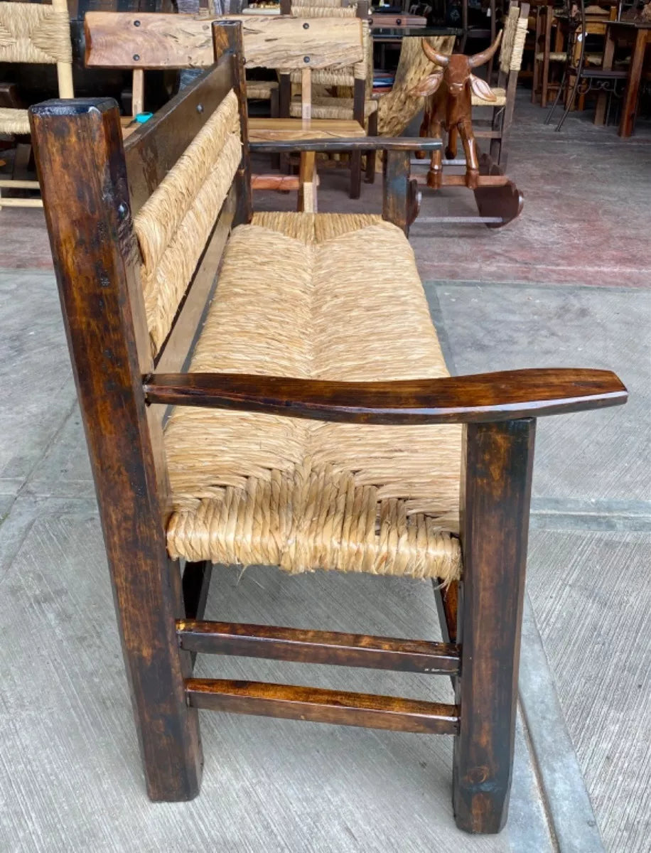 Beautiful Sustainable Handcrafted Bench for 3 People. Antique Style