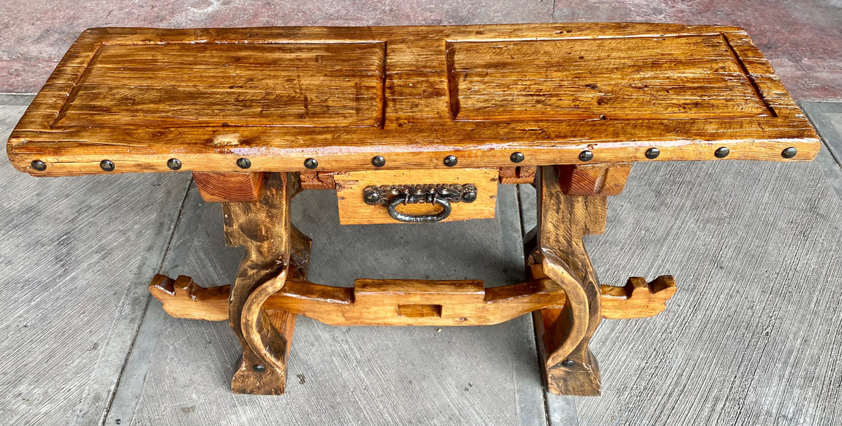 Original Antique Door Credenza and Yoke Legs