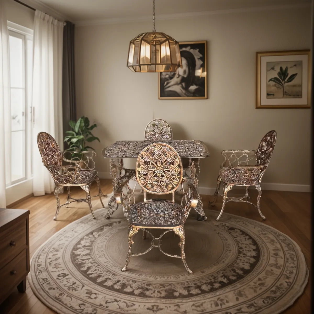 Strong Aluminum Antique Style Garden Dining Set