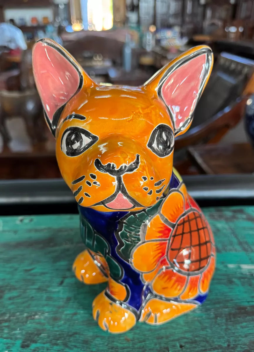 Fine Talavera Antique Style Handcrafted Dog Pot.
