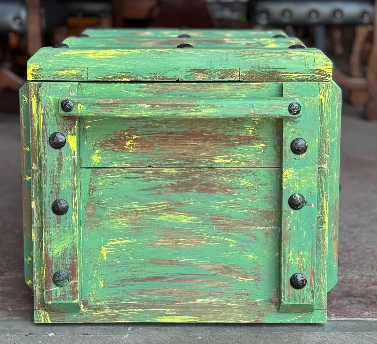 Baúl De Madera Vintage Estilo Ferrocarril Antiguo