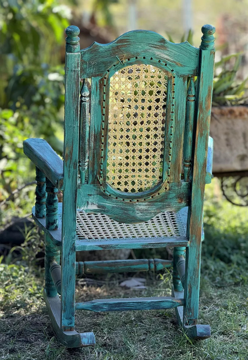Silla Mecedora Balancin Madera Cedro Estilo Antiguo Vintage.