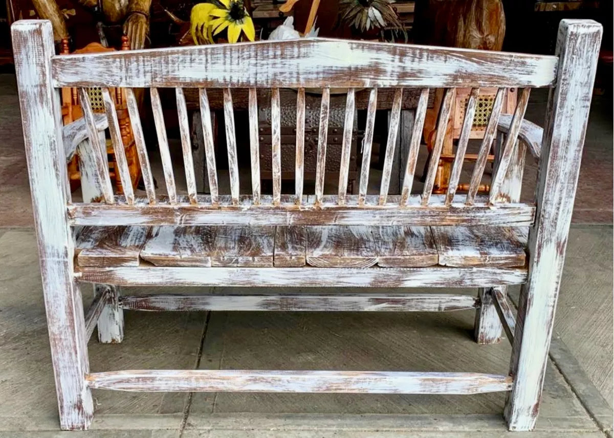 Sustainable Handmade Bench for 2 People in Vintage Style.