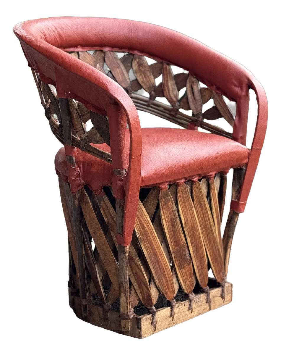 Beautiful Handcrafted Equipal Style Chair with Terracotta Stakes.