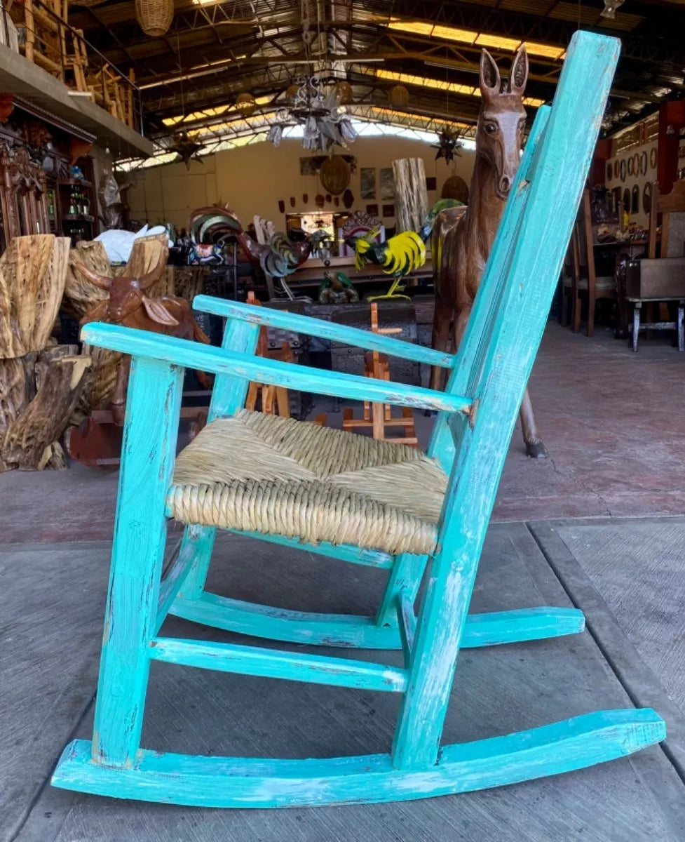 Sustainable Wooden Rocking Chair in Antique Vintage Style