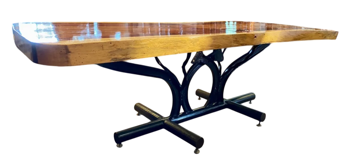 Mesa Comedor Tablon Parota 8 Personas Base Arados 100% Nueva (Reacondicionado)