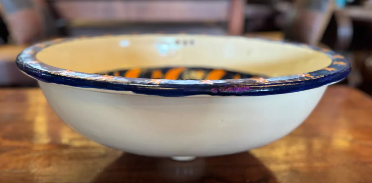 Lavabo Ovalin Gigante Artesanal Talavera Estilo Antiguo Luna