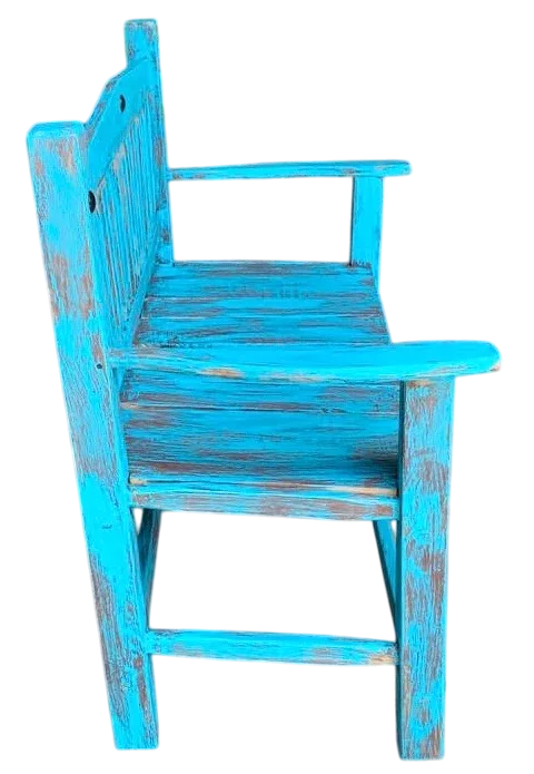 Sustainable Handmade Bench Chair for 2 People, Antique Vintage