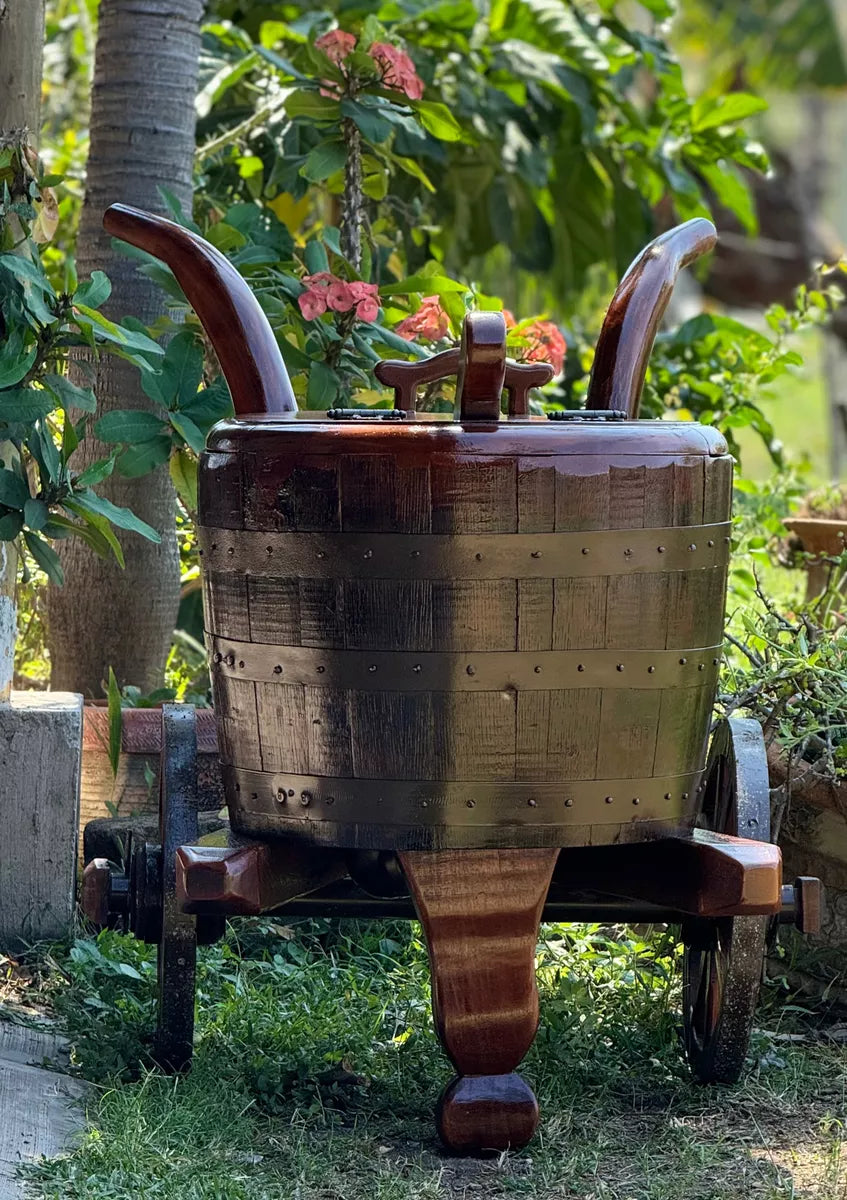 Exclusive Antique Style Oak and Mesquite Barrel Cooler.