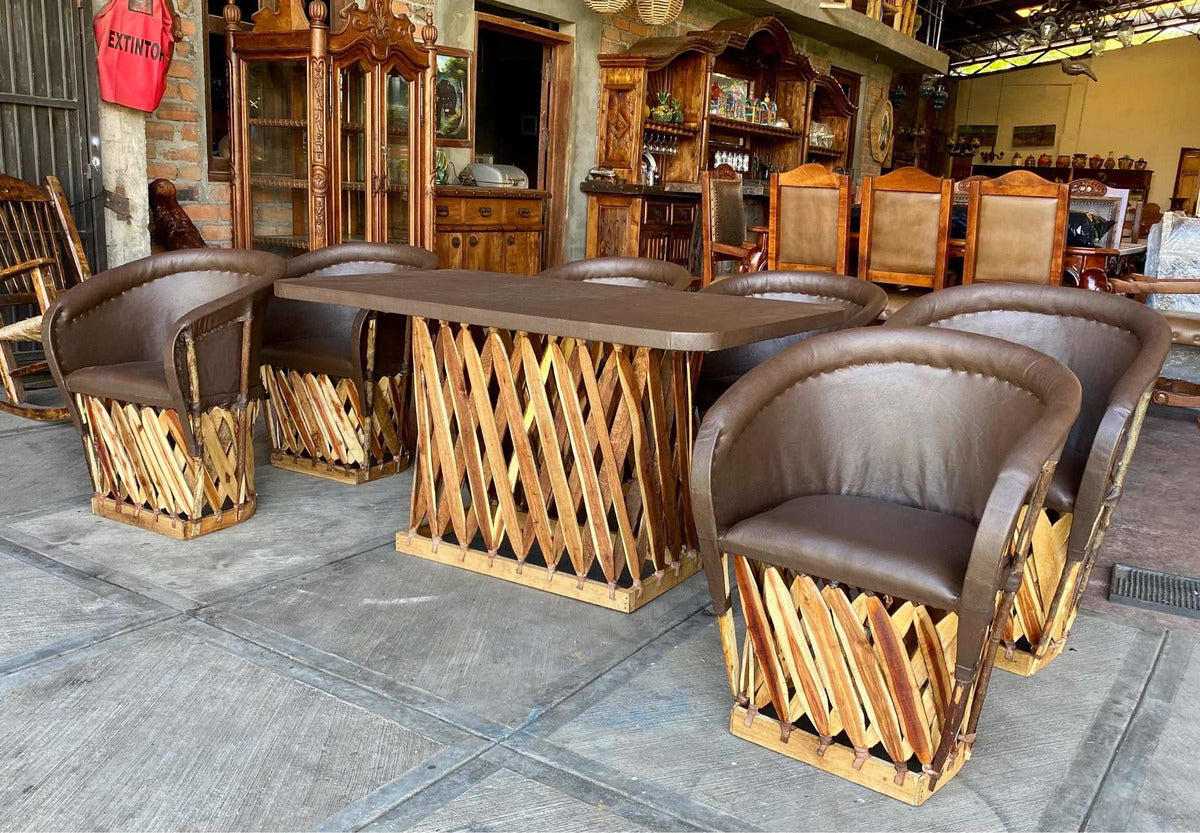 Traditional Equipal Dining Room for 6 People, Antique Style