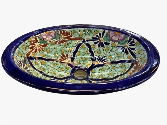 Exclusivo Lavabo Ovalin Chico Talavera Fina Estilo Antiguo
