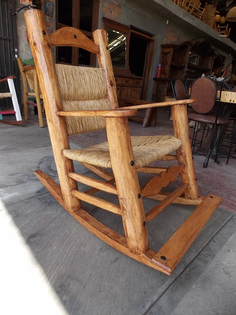 Sustainable Wooden Rocking Chair, Antique Style