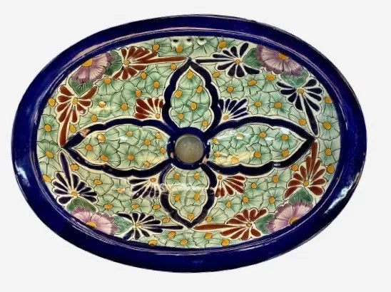 Exclusivo Lavabo Ovalin Chico Talavera Fina Estilo Antiguo