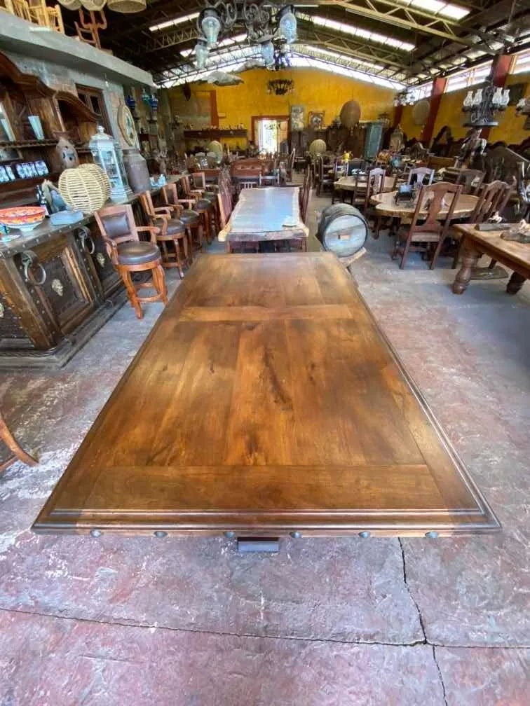 Mesa Comedor para 8 Personas Madera Mezquite Estilo Antiguo