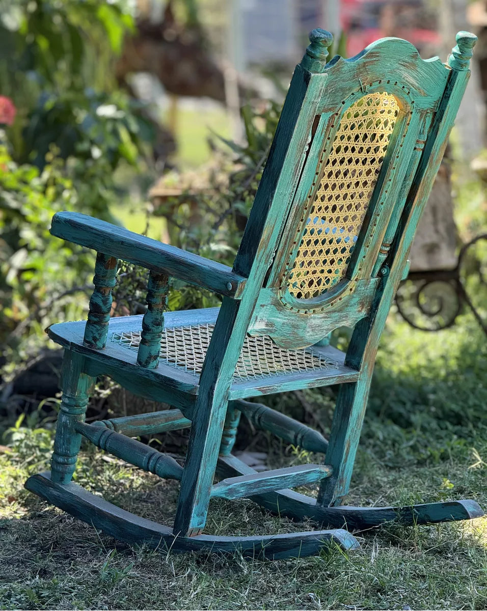 Silla Mecedora Balancin Madera Cedro Estilo Antiguo Vintage.