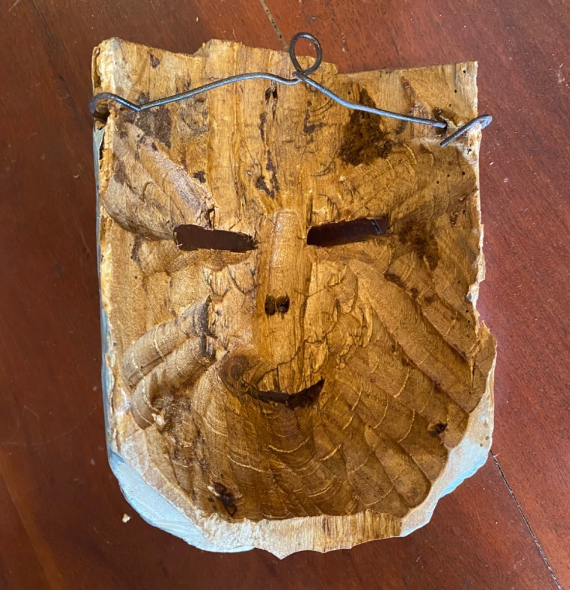 Antique Traditional Old Man Wooden Mask Hand Painted (Used)