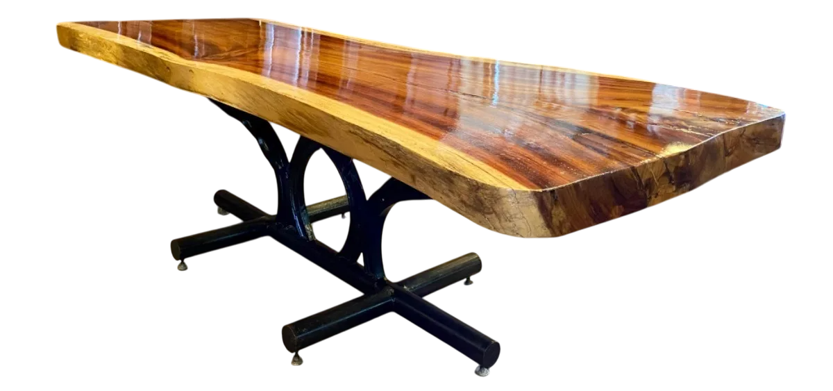 Mesa Comedor Tablon Parota 8 Personas Base Arados 100% Nueva (Reacondicionado)