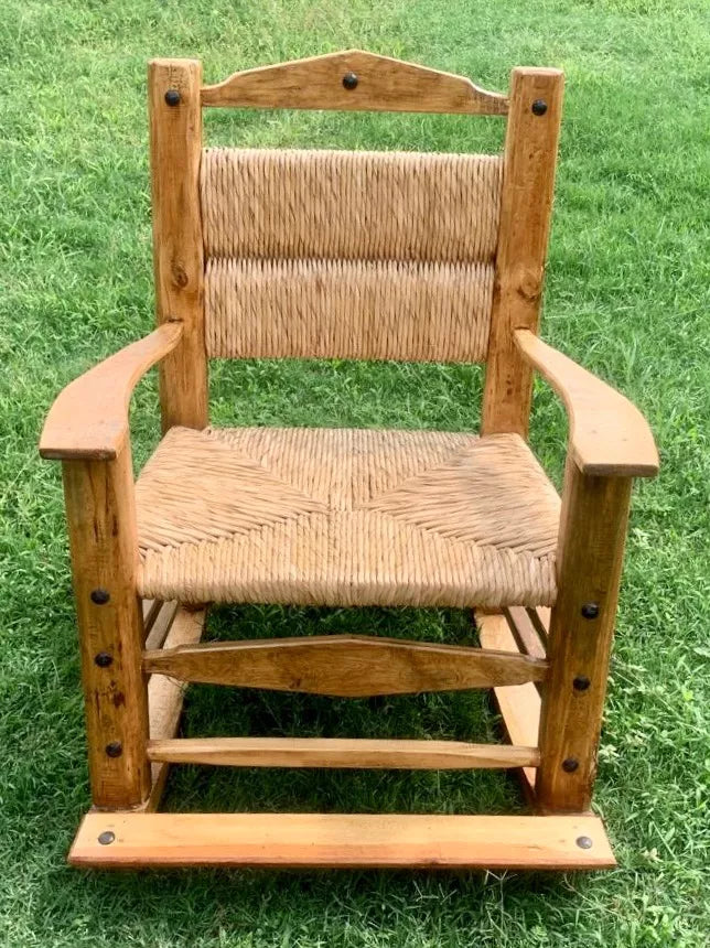 Very Large Rocking Chair Sustainable Wood Antique Style.