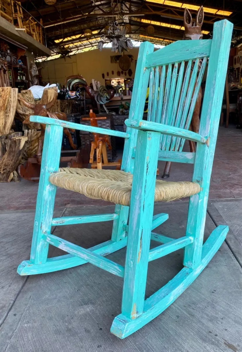 Sustainable Wooden Rocking Chair in Antique Vintage Style