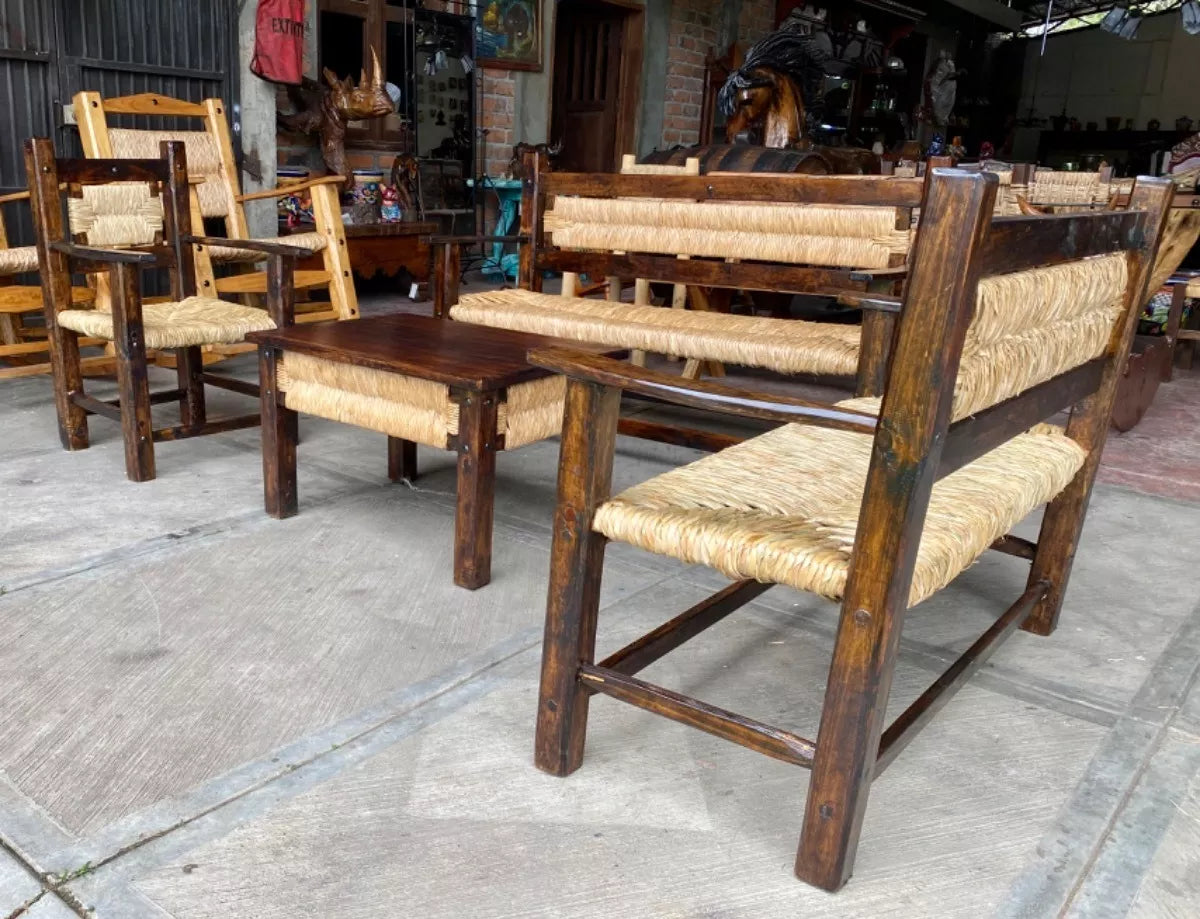 Handcrafted Room Sustainable Wood and Antique Style Fabric.