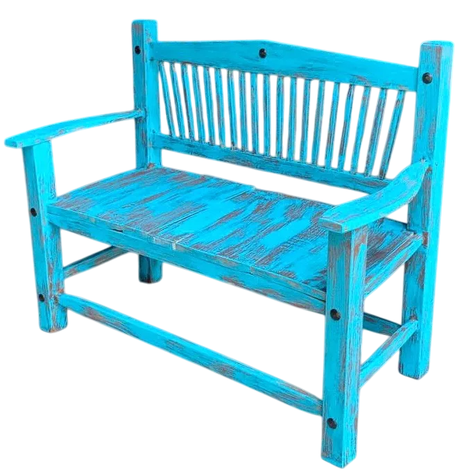 Sustainable Handmade Bench Chair for 2 People, Antique Vintage