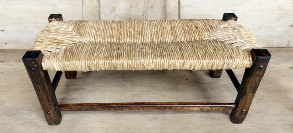Antique-Style Sustainable Wood Handcrafted Bench. 1.20 m