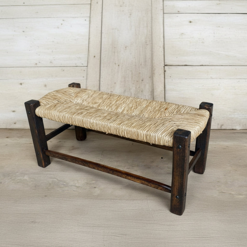 Antique-Style Sustainable Wood Handcrafted Bench. 1.20 m