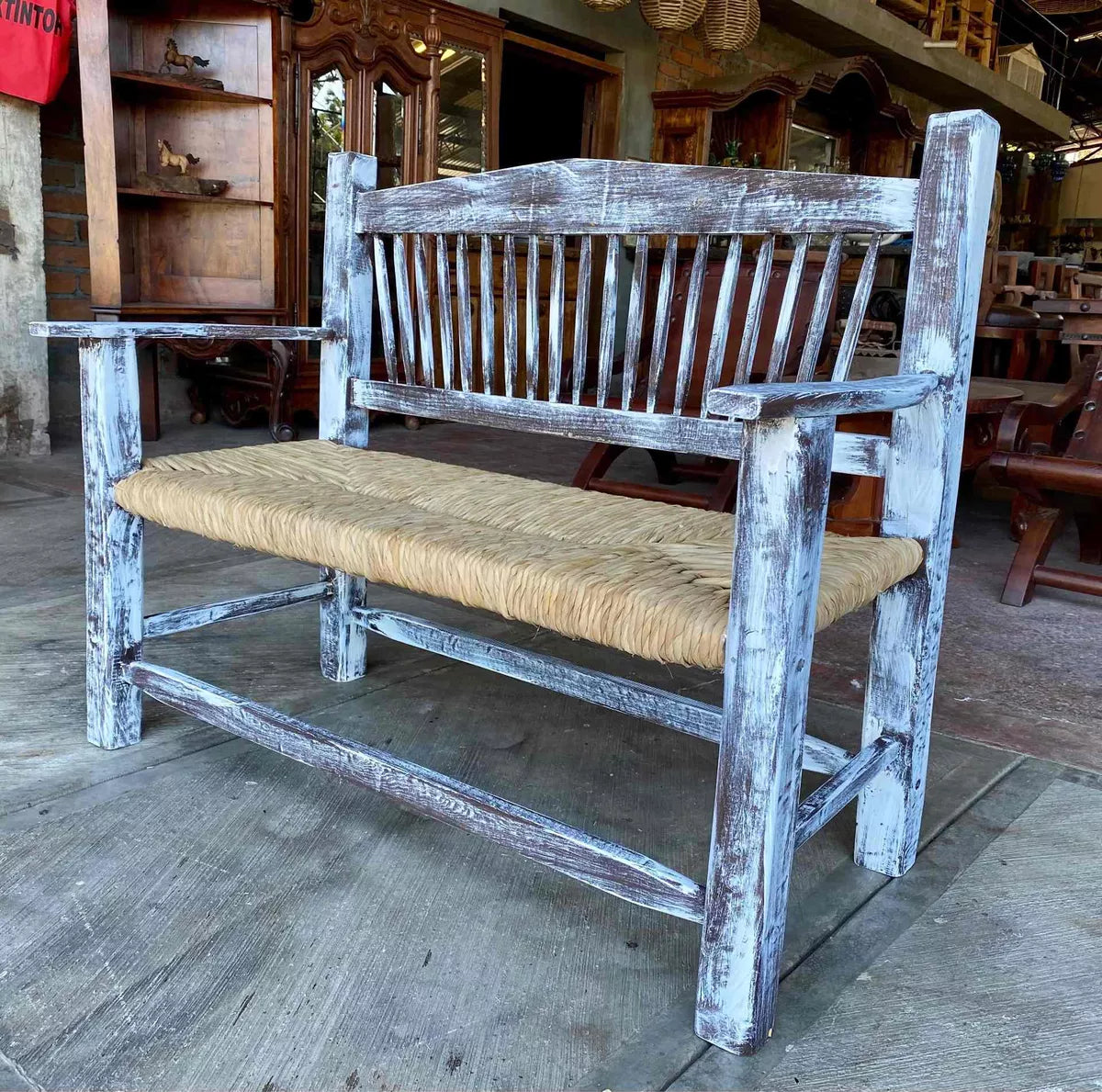 Antique Vintage Style 2 Person Handmade Bench