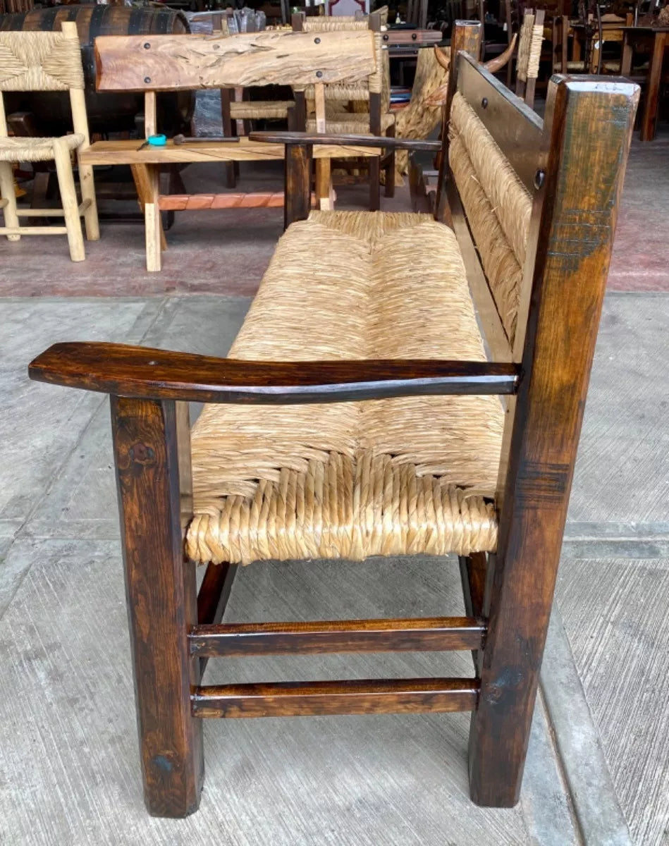 Beautiful Sustainable Handcrafted Bench for 3 People. Antique Style