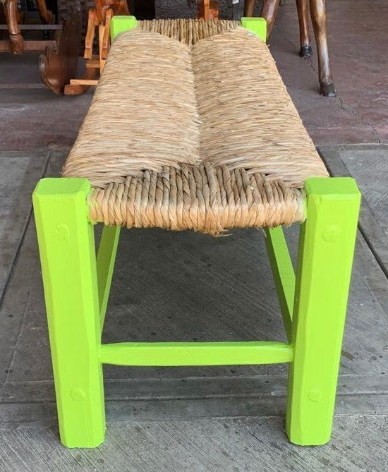 Green Sustainable Wood Antique Style Handcrafted Bench