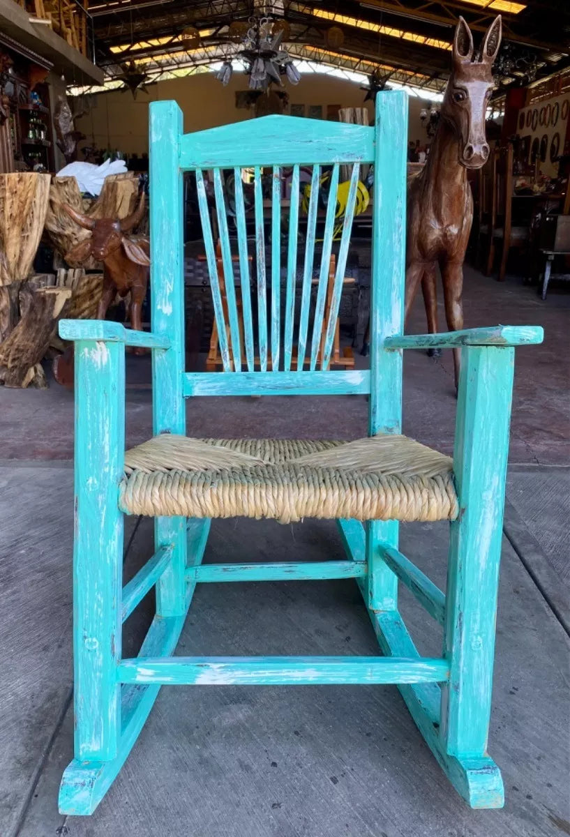 Sustainable Wooden Rocking Chair in Antique Vintage Style